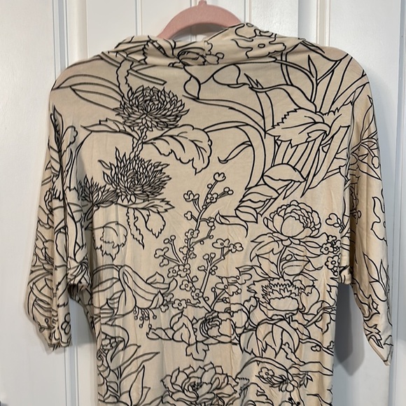 Rachel Pally Cream Black Floral Short Sleeve Dress Size Small - Picture 6 of 10